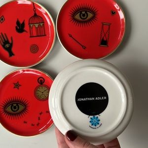 Jonathan Adler red Bijoux coasters - set of 4